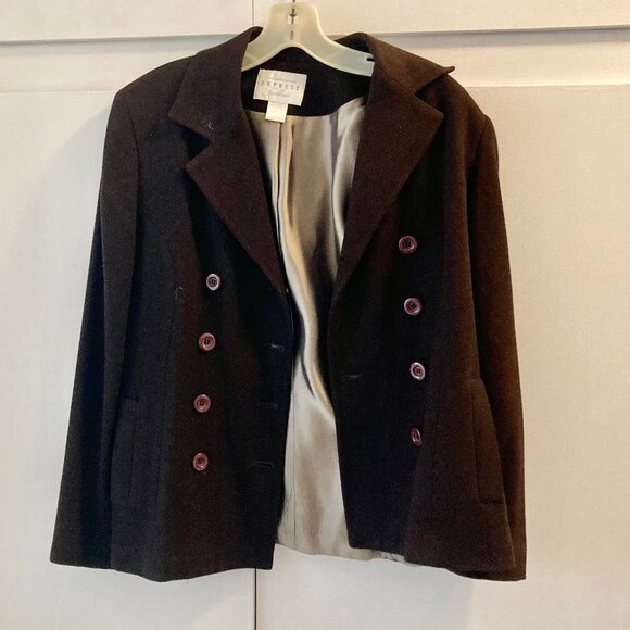 EUC Vintage Brown Express Tailleur Blazer Jacket, Petite 5/6 - Picture 2 of 10